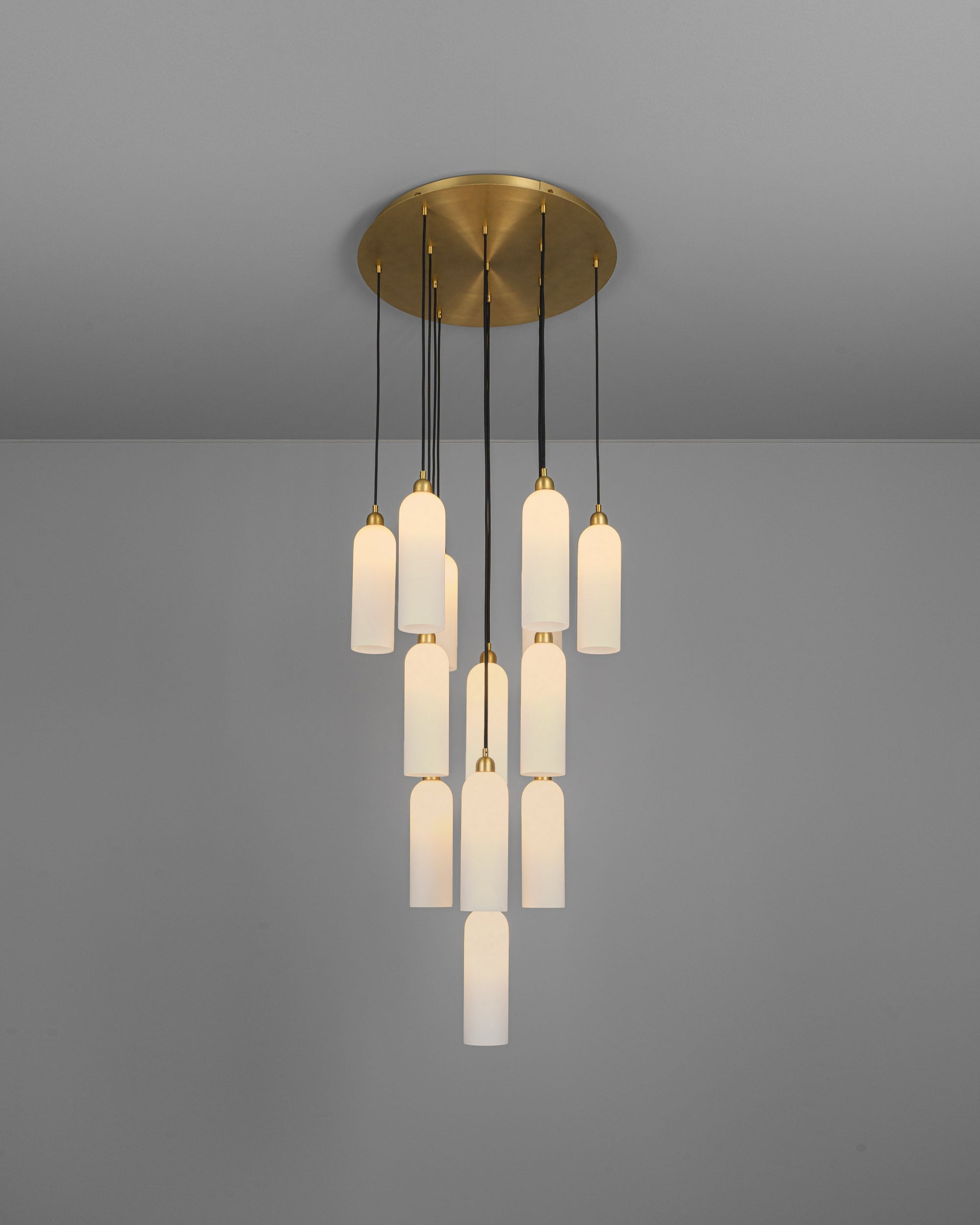 Schwung Odyssey Cluster 13 Burnished Brass Chandelier